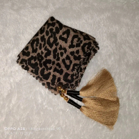 Hijab Segiempat Leopard Tasel Sultan - Voal Muslim Wanita - Instan, Square, Hitam, Diamond, Hampers,