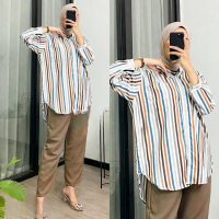 Setelan Wanita Syakila  Salur Pelangi One Set Rainbow Mat Shakila Premium Rainbow One set Shakila Tw