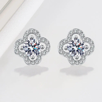 Khuyên tai bạc nữ PMJ đính kim cương Moissanite Elina phụ kiện trang sức cao cấp PMJSM0340K
