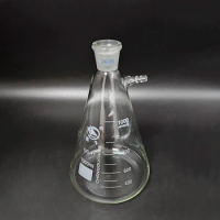 Filtering flask with side tubulature,50ml-100ml-5000ml,Ground mouth 24/29,Triangle flask with tubules,Filter Erlenmeyer bottle