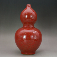 清康熙美人醉釉豇豆紅釉葫蘆瓶花瓶古董古玩陶瓷器仿古老貨收藏品