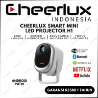 Proyektor Cheerlux H1 Android Wifi Mirroring ke HP Terdapat Handle Tripod 360° Rotating 2000 Lumens 