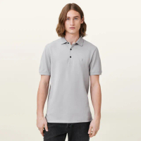 【ALLSAINTS】REFORM 公羊頭骨刺繡純棉短袖POLO衫-灰 M075PB(常規版型)