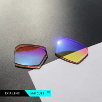 EXIA M41CUT2 Rimless Cutting Sunglasses Lenses 1.61 MR-8 Polyurethane UV400 Flash Mirror SHMC Red Gradient Yellow Color Curve 3