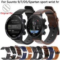 24mm Original Leather Strap For Suunto 9 7 Smart Watch Replacement Band For Suunto 9/7/D5/Spartan Wrist Hr Wristband Bracelet