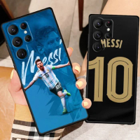 Soccer Superstars M-Messi For Samsung Galaxy S23 S22 S21 S20 FE S10 S9 S10E S8 Plus Ultra Lite 5G Black Phone Case