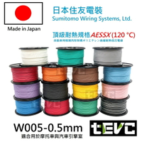 《tevc電動車研究室》W005 0.5 mm 整卷 耐溫 最高等級 日本製 花線 電線 汽車 機車 引擎室 大燈 小燈