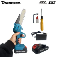 8 Inch Brushless Chain Saw Cordless Handheld Pruning Saw Woodworking Electric Saw Cutting Tool Suitable for Makita 18V battery