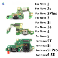 Charging Port Connector Board Parts Flex Cable With Microphone Mic For HuaWei Nova 6 SE 5T 5i 4e 4 3 3i 3e 2S 2i 2 Plus