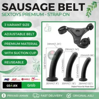 SAUSAGE BELT STRAP ON - 3 Variant Size Alat Bantu Mainan Toys Wanita With Suction Cup Adjustable Siz