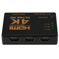 MnnWuu 4K 2K 3x1 HDMI Cable Splitter HD Video Switcher Adapter 3 Input 1 Output Port HDMI Hub for Xbox PS4 DVD HDTV PC Laptop TV