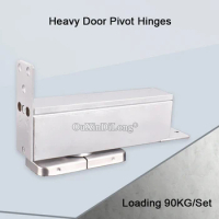 Heavy Adjustable Door Pivot Hinge Wooden/Framed Glass Door Soft Close 90° Positioning Buffer Floor Spring Hinges Install Up&amp;Down