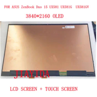 Original 15.6 inch For ASUS ZenBook Duo 15 UX581 UX581g UX581GV OLED Display Panel With Touch Screen Assembly UHD 3840X2160 IPS