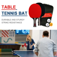 Table Tennis Paddles 2 Rackets &amp; 3 Balls Ping Pong Paddle Professional 2 Player Ping Pong Set with Bag for Advanced Training