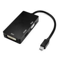 Mini DP DisplayPort to HDMI DVI VGA Display Port 3 in 1 Cable Adapter 1080P for Apple MacBook Pro