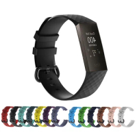For Fitbit Charge 3/Charge 4 Straps, Soft Silicone Replacement Band for Fitbit Charge 3 SE/4 SE with Metal Buckle Wristband