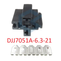 200 sets 5 Pin Relay Sockets Electrical Automotive Relay Wire Connector With Terminals plug DJJ7051A-6.3-21