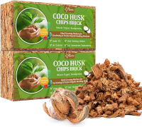 Customize Riare 2 Pack Coco Chips Substrate for Plants- 2.2lb 100% Organic Coconut Husk Brick with L