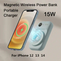 10000mAh Magnetic Powerbank For iphone 12 13 14 Mini Slim External Auxiliary Spare Battery Macsafe Power Bank Wireless Charger