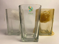 Souvenir Tumbler Minum Jus Kaca Kotak Gelas Motif Bening Polos