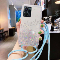 Phone case For VIVO Y16 Y22 Y22S Y35 Style Lanyard Bling Glitter Soft Tpu Transparent Cover 2022