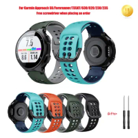 22MM Bicolor Watch strap For Garmin Approach S6/Forerunner/735XT/630/620/230/235 Sports silicone replacement strap