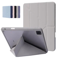 For iPad 12 9 Pro Case 2020 2021 Smart Cover For Funda iPad Pro 12 9 Case 2021 2020 With Pencil Holder PU Leather Acrylic Back