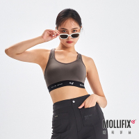 Mollifix 瑪莉菲絲 高強度下擺織帶肩可調運動內衣 (摩卡咖)、瑜珈服、無鋼圈、開運內衣