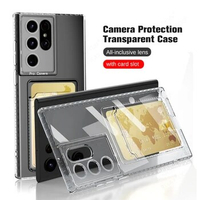 Clear Protective For Samsung Galaxy S22 S21 Ultra Plus Case Sansung S20 S21 FE S22Ultra Shockproof Back Card Slot Cover Fundas