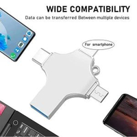 USB 隨身手指 128GB-4合1多介面 USB3.0 高速拇指驅動器便攜式記憶棒