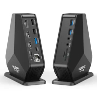 DisplayLink Docking Station Support 3 Monitors Display with 65W Power Supply 2 HDMI DP 6 USB Gigabit Ethernet SD/TF
