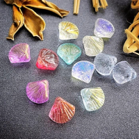 20PCS Glass 3D Nail Art Scallop Shell Charms Accessories Rhinestone Parts For Manicure Decor Nails Decoraiton Supplies Materials