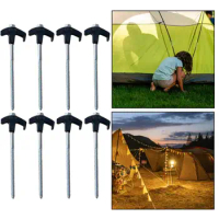 Ground Stake for Tent Steel Tent Pegs Heavy-duty Metal Camping Stakes Set for Canopy Gazebo Superior Grip Tent Pegs for Grass