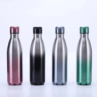 100pcs/Lot 17oz 500ml Cola Bottle Travel Flask Sports Mug Insulated Vacuum 18/8 Stainless Steel 2-Wall Kettle Slim Multi Designs