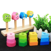 New Montessori Educational Toy Wooden Cartoon Balance Scale Toy For Kids baby