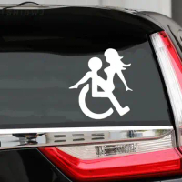 Disabled Person Wheelchair Car Bumper Sticker Vinyl Decal Car Truck Vehicle Accessories Motorcycle Helmet Trunk Camper Decals