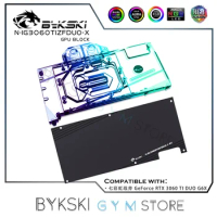 Bykski GPU Water Cooling Block For Colorful Battle AX GeForce RTX 3060 TI DUO G6X Card,RGB VGA Copper Radiator N-IG3060TIZFDUO-X