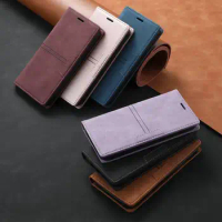 New Matte Leather Flip Case for Sony Xperia 10 20 8 5 2 1 III II I XZ5 XZ4 Compact Magnetic Book Wallet Card Holder Phone Bag C