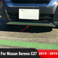 Front Bottom Bumper Cover Trim For Nissan Serena C27 2016 2017 2018 2019 Chrome Car Head Lower Grille Molding Strip Accessories