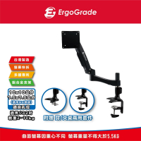 【ErgoGrade】快拆式鋁合金穿夾兩用雙旋臂螢幕支架EGATC20Q(電腦螢幕支架/穿桌/夾桌/桌上型支架)