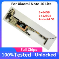64GB 128GB For Xiaomi Mi Note10Lite Note 10 Lite Original Unlocked Motherboard 6GB Full Chip Android OS LogicBoard Circuits Card