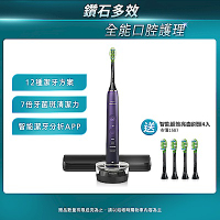 【Philips 飛利浦】Sonicare 亮白隨行智能鑽石音波震動/電動牙刷HX9911/69(紫色)
