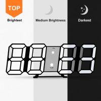 Autoku Jam 4in1 LED Kamar Tidur Dinding Meja Kerja Dekorasi 3D 3 LED Alarm Clock Digital Modern Mini