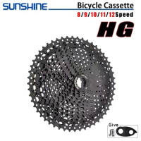 SUNSHINE MTB Bicycle Black Cassette 8/9/10/11/12 Speed Velocidade Mountain Bike Freewheel 40/42/46/50/52T Sprocket For SHIMANO