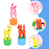 Wood Playthings Animal Figurine Toys Dancing Animal Finger Puppet Mixed Style