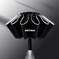 Car Reverse Folding Umbrella With LED Flashlight Reflective Stripe Umbrella for Suzuki ERTIGA 2021 2020 2019 2018 Accessories