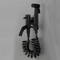 brass material Toilet spray gun faucet matching water gun toilet one in and two out of toilet suppli