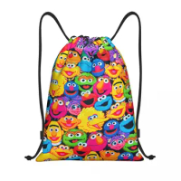 Custom Cookie Monster Pattern Drawstring Bag for Shopping Yoga Backpacks Men Women Manga Sports Gym Sackpack