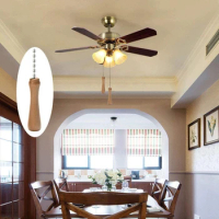 1Pc Wooden Pillars Walnut Pendant 11 Inch Antique Lighting Fans Brass Pull Chain Ceiling Fans Ventilation High Quality Tools