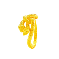 【2sweet 甜蜜約定】純金金飾蛇年金戒指-約重1.35錢(蛇年 金飾 送禮)